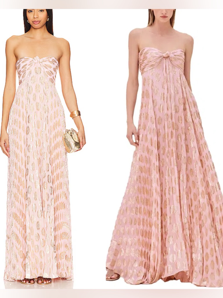 Alexis Maryana Maxi Dress Gown S/M/L Murex Pink Blush Gold Vacation S